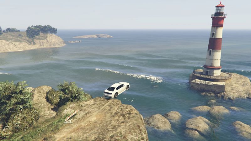 Jumping towards the lighthouse (Image via GTA Wiki)