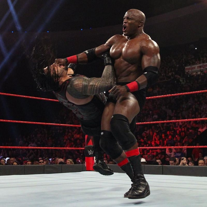 Bobby Lashley and Roman Reigns are evenly matched.