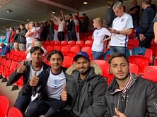 Rishabh Pant watches the England vs Germany game at Wembley while on holiday