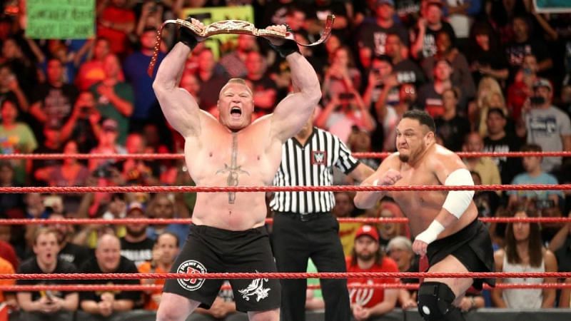 Brock Lesnar and Samoa Joe at WWE Great Balls of Fire