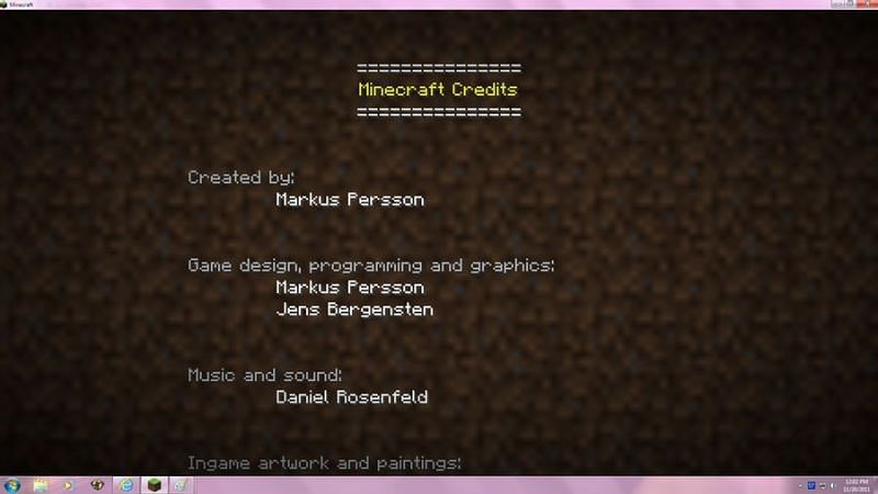 A screengrab of the Minecraft credit scene (Image via deviantart)