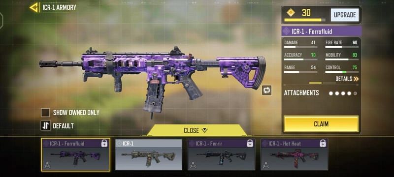 Purple color denotes Epic rarity in COD Mobile (Image via Activision)