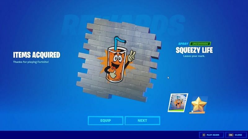 Players can now the Squeezy Life spray for free (Image via Epic Games)