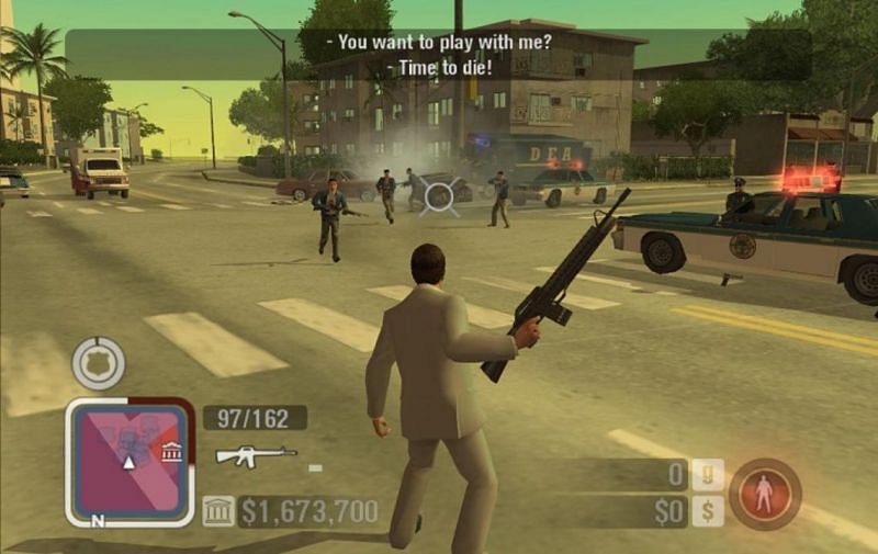 The player fighting some cops (Image via Amazon)