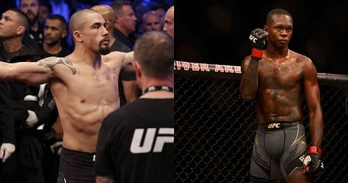 Robert Whittaker (left) and Israel Adesanya (right)