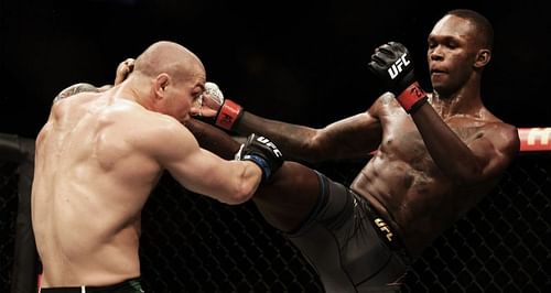 Israel Adesanya (Right) and Marvin Vettori (Left) at UFC 263