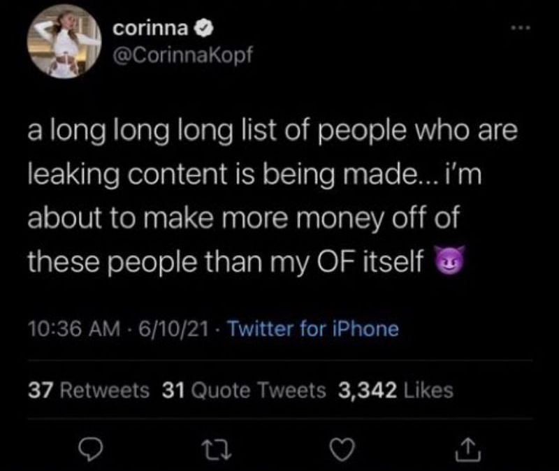 Corinna kopf leaks