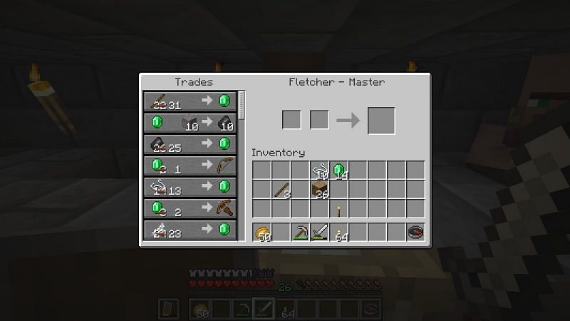 Fletcher trades (Image via Minecraft)