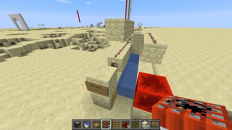 A simple yet powerful TNT cannon (Image via u/nuttynutted on Reddit)