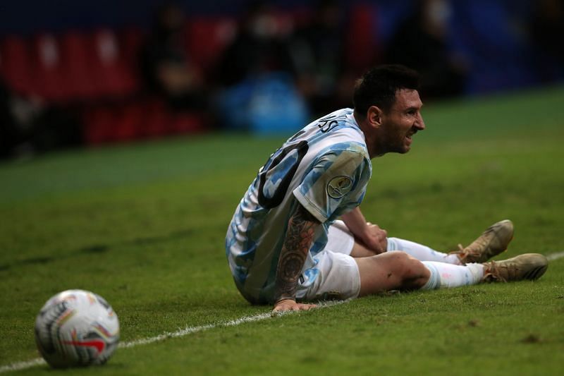 Barcelona superstar Lionel Messi in action for Argentina
