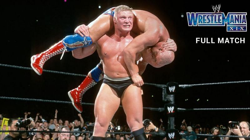 Brock Lesnar won the WWE Championship for the second time in his career at WrestleMania XIX defeating Kurt Angle