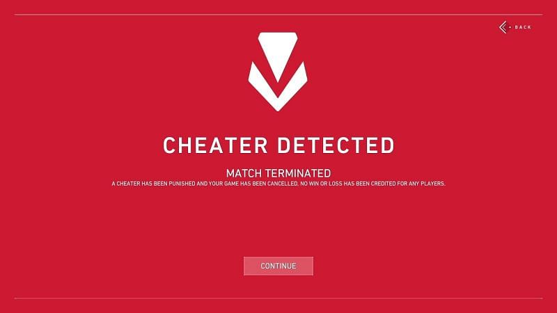 The Riot banned cheater screen (Image via Riot)