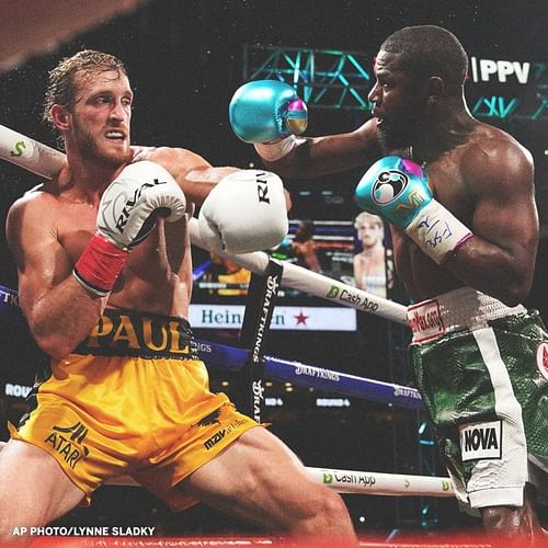 Floyd Mayweather vs. Logan Paul [Photo credits: ESPN Twitter]