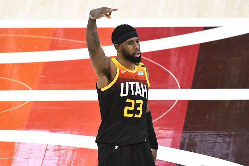 Royce O&#039;Neale of the Utah Jazz in the 2021 NBA playoffs