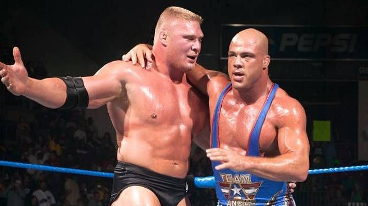 Kurt Angle revealed details about his real-life friendship with Brock Lesnar