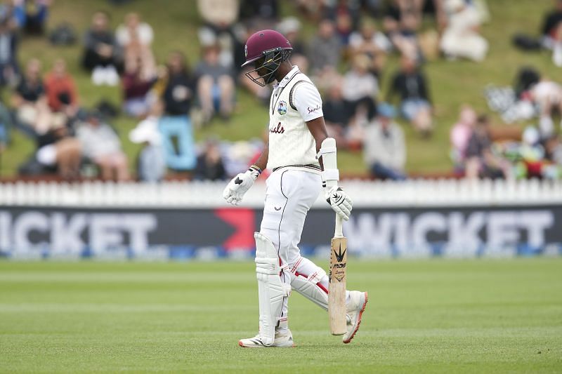 File photo of West Indies skipper Kraigg Brathwaite Keshav Maharaj of South Africa celebrates after his hat-trick against West Indies in the 2nd Test (Source: Cricket South Africa Twitter handle)