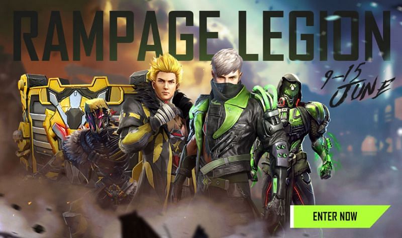 The Rampage Legion event has commenced in Garena Free Fire