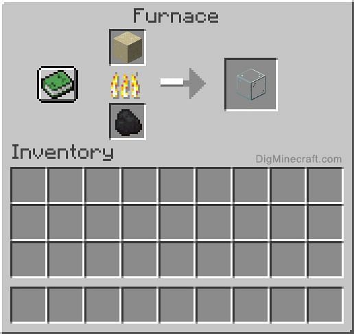 Glass recipe (Image via digminecraft)