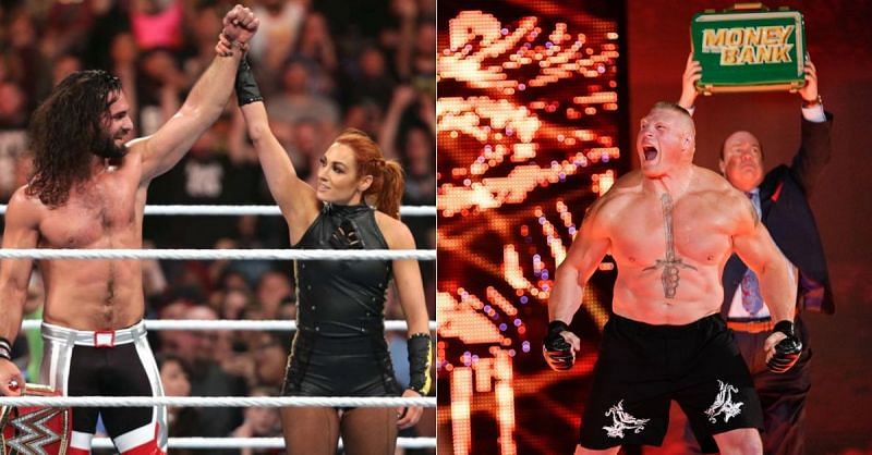 Seth Rollins and Becky Lynch; Brock Lesnar