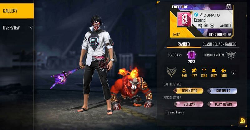 TheDonato&rsquo;s Free Fire ID is 219110511