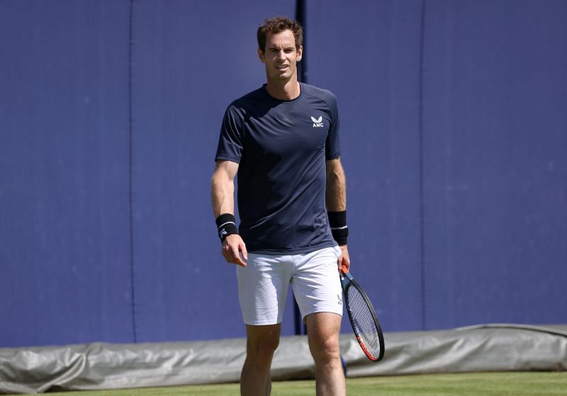 Andy Murray practicing ahead of the cinch Championships