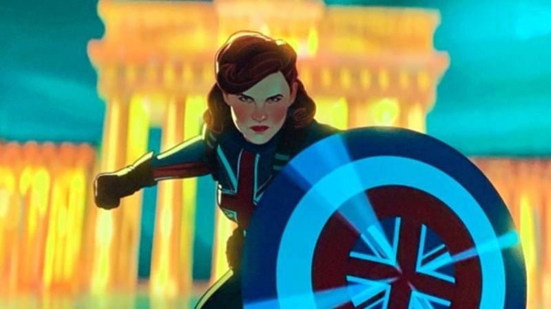 Peggy Carter as &#039;Captain Britain&#039; in &#039;Marvel&#039;s What If...?&#039; series teaser . Image Via: Disney+/Marvel