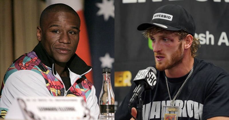 Floyd Mayweather (left) and Logan Paul (right)
