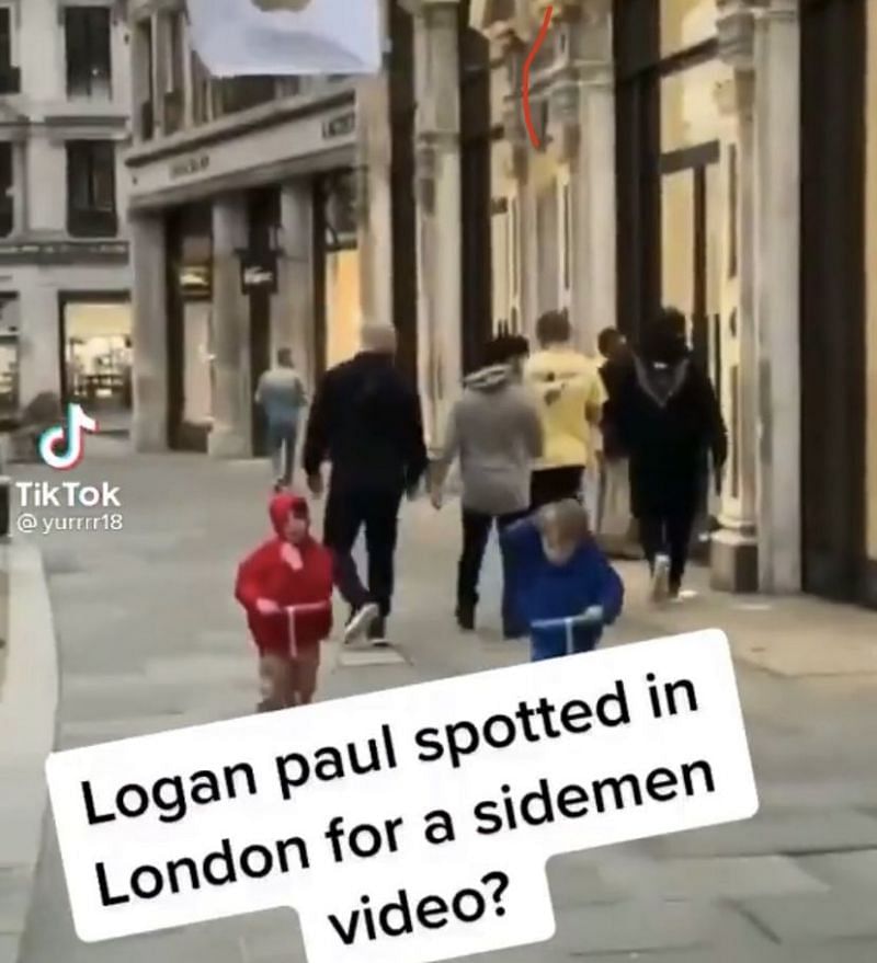 Logan Paul supuestamente fue visto en Inglaterra con los Sidemen (Imagen a través de TikTok)