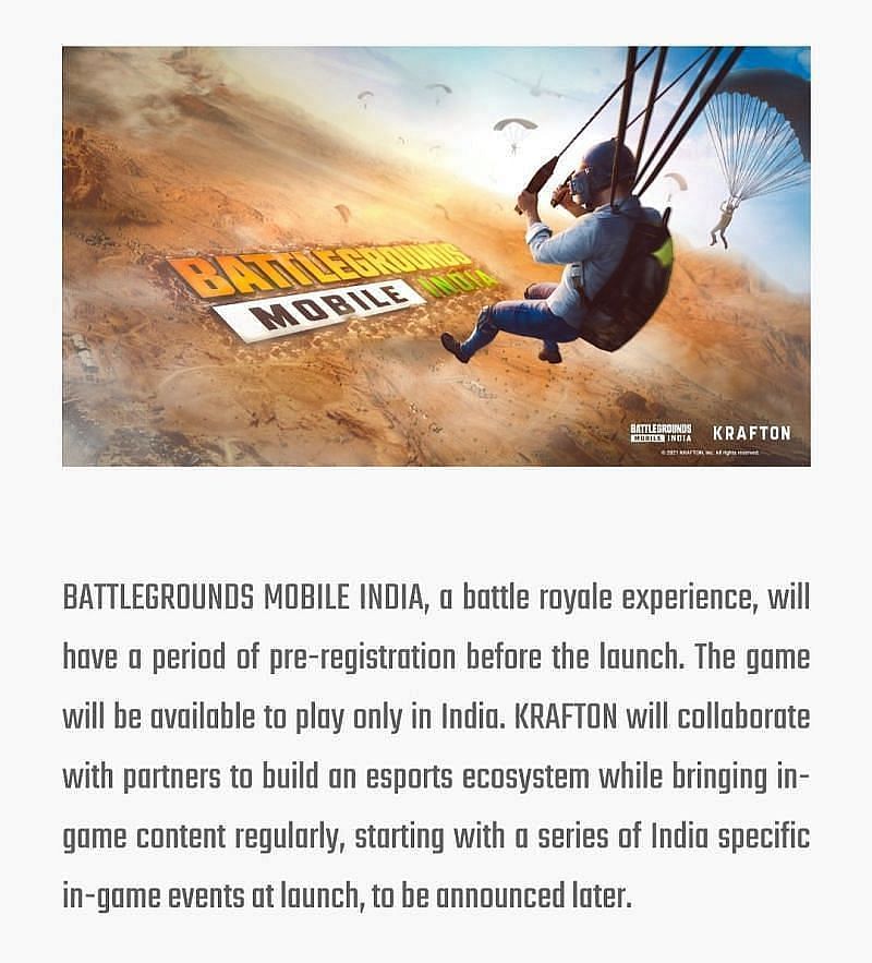 The esports ecosystem to be introduced by Krafton (Image via Battlegrounds Mobile India)