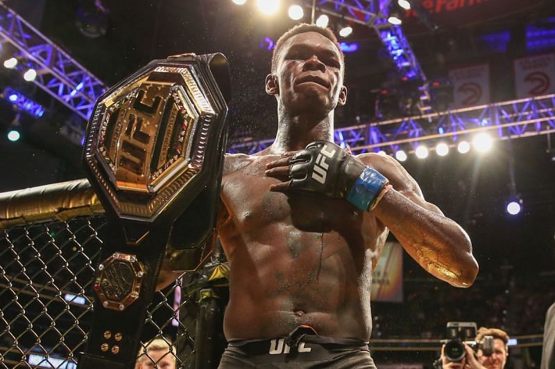 Israel Adesanya with the UFC middleweight belt