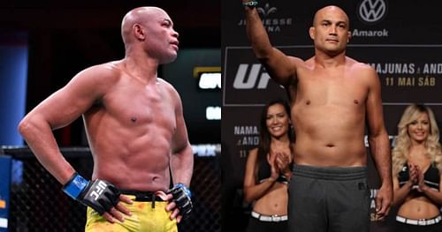 Anderson Silva (left); B.J. Penn (right).