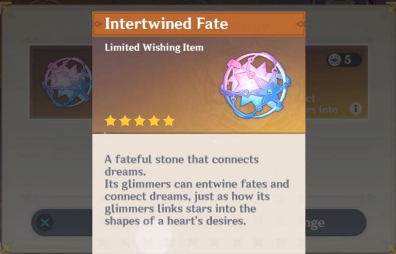 Intertwined Fate description (image via Genshin Impact)