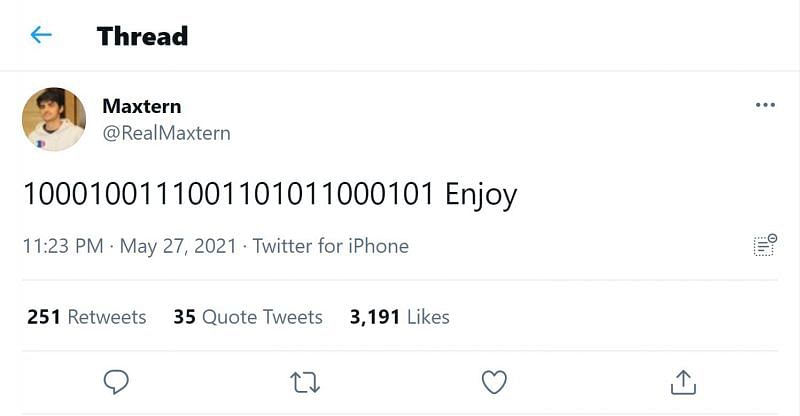 The binary number translated to 18062021