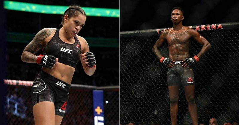 Amanda Nunes (left) and Israel Adesanya (right)