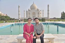Saina Nehwal and husband Parupalli Kashyap visit the Taj Mahal for the first time