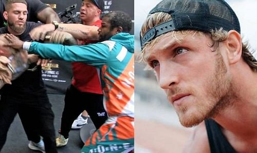 The "Gotcha Hat" brawl (left); Logan Paul (right)