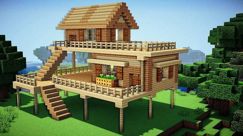 Minecraft house. Image via House Plans