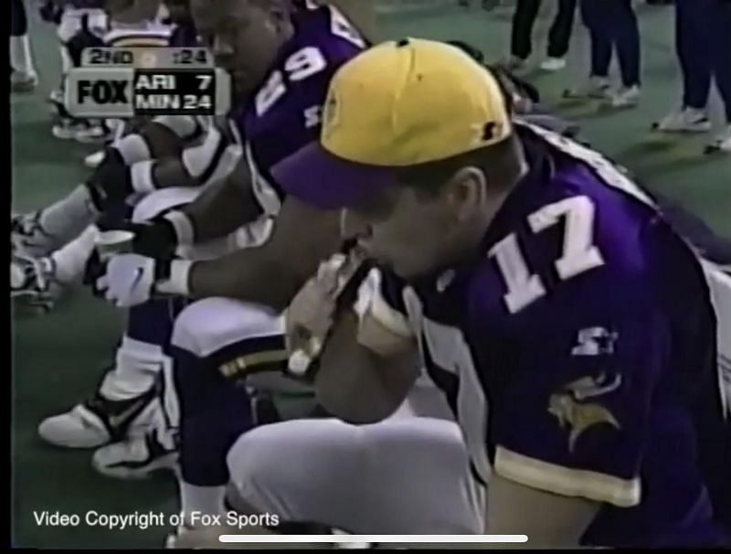 Mitch Berger Refueling After Carrying His Team to a Big Lead (Courtesy Fox Sports)