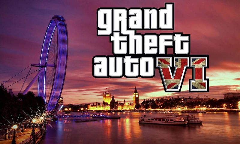 A fan-made render of GTA 6, including the Union Jack over the &quot;VI&quot; (Image via PDVG)