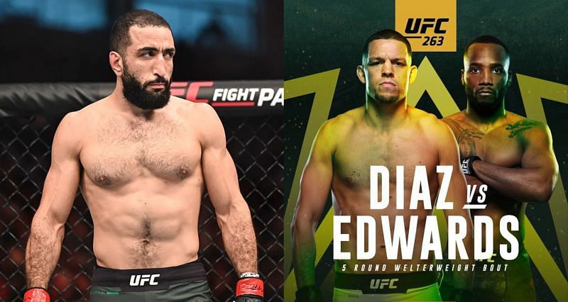 Belal Muhammad (left) wants Nate Diaz to win at UFC 263