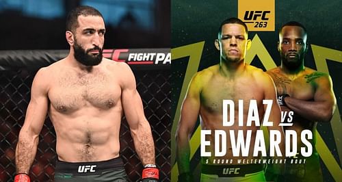 Belal Muhammad (left) wants Nate Diaz to win at UFC 263