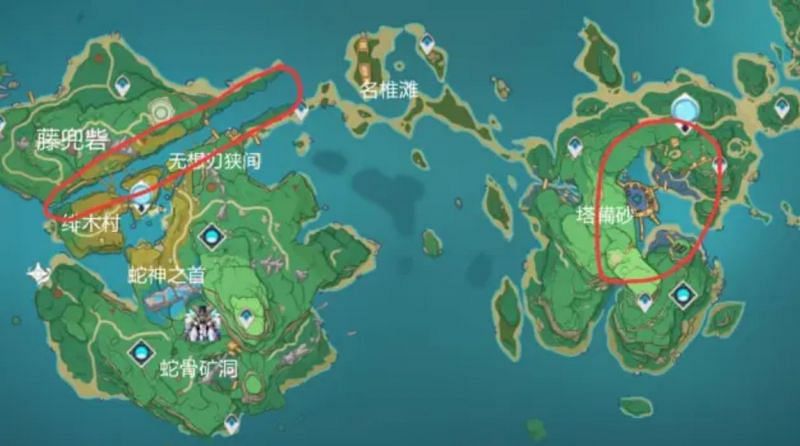 A map that shows off regions high in Electro (Image via Wangsheng Funeral Parlor Discord)