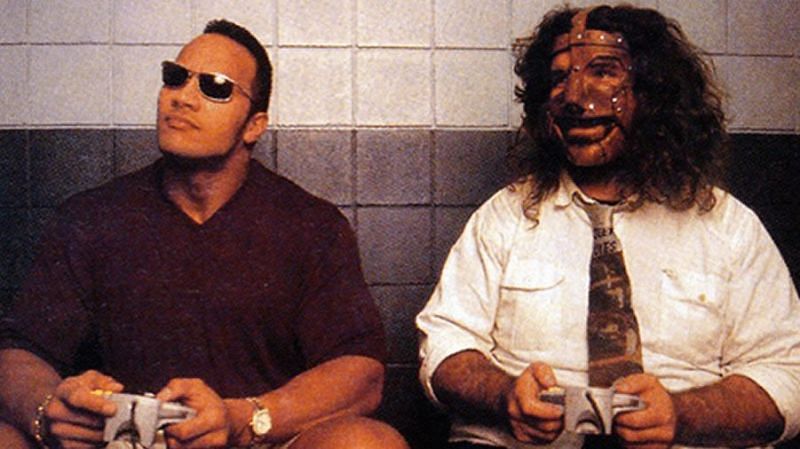 The Rock and Mick Foley (a.k.a. Mankind)