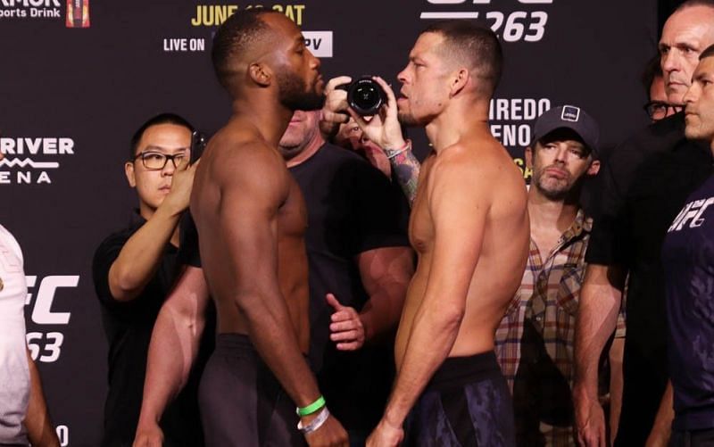 Leon Edwards (left); Nate Diaz (right)