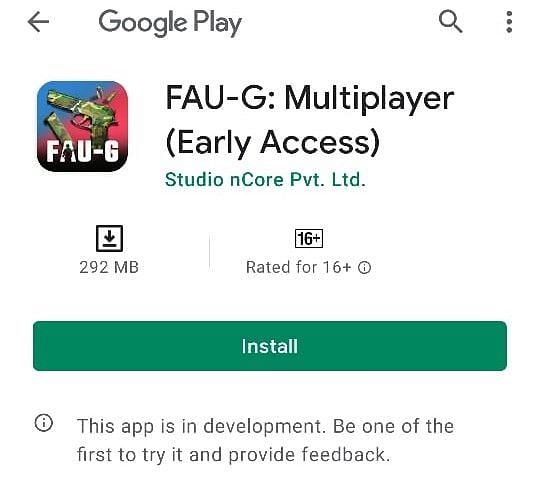 The download size of FAU-G: Multiplayer is 292 MB