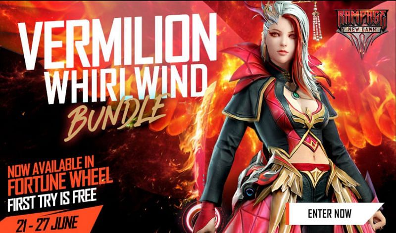 Verimilion Whrilwind Bundle is part of the Fortune Wheel in Free Fire