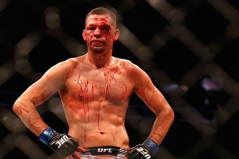 Nate Diaz bloodied up