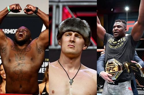 Alexander Volkov (Center) on why Derrick Lewis (Left) should not fight Francis Ngannou (Right) for the UFC heavyweight title