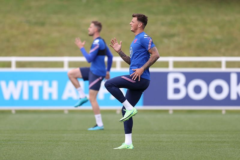 Ben White pictured in the England training camp ahead of Euro 2020