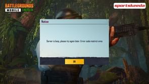 'Server is busy, restrict-area' error code in Battlegrounds Mobile India: All you need to know